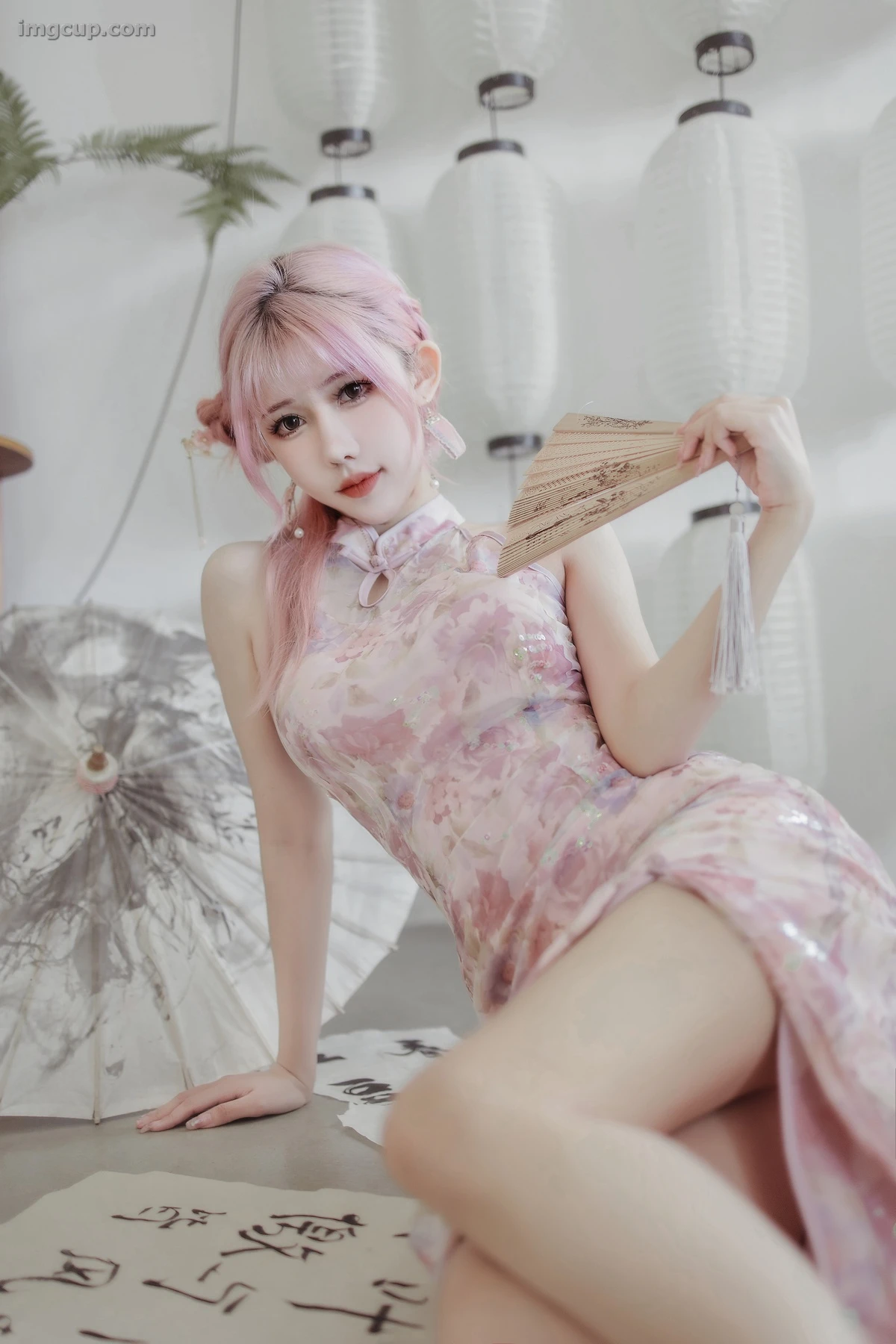 Coser 仙女月 NO.014 粉色旗袍 第4张图