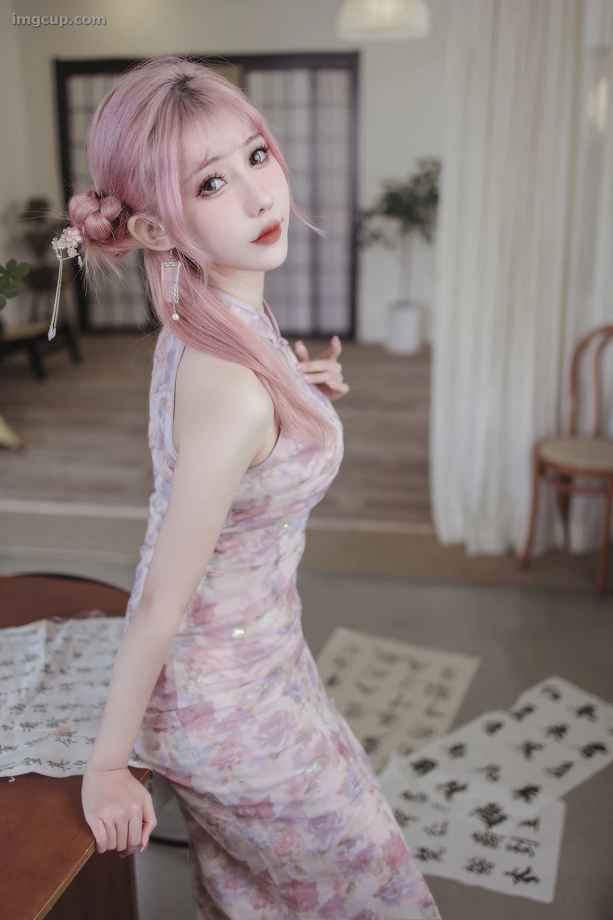 Coser 仙女月 NO.014 粉色旗袍 第6张图