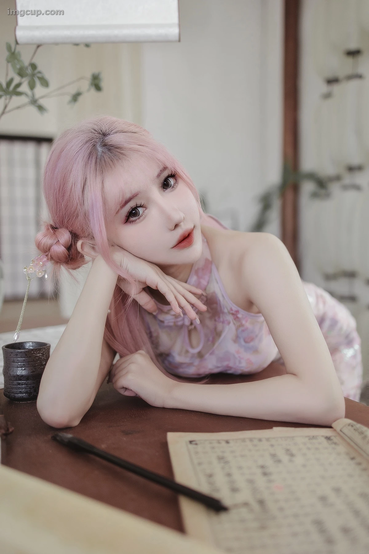 Coser 仙女月 NO.014 粉色旗袍 第7张图