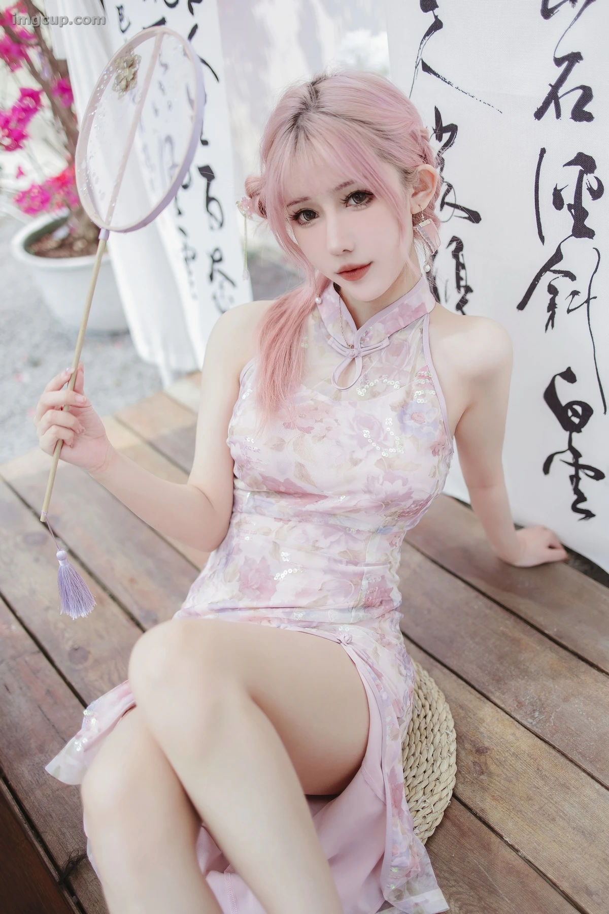 Coser 仙女月 NO.014 粉色旗袍 第8张图