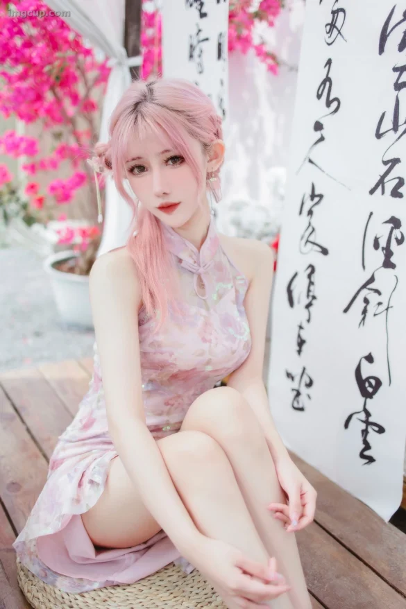 Coser 仙女月 NO.014 粉色旗袍 第1张图