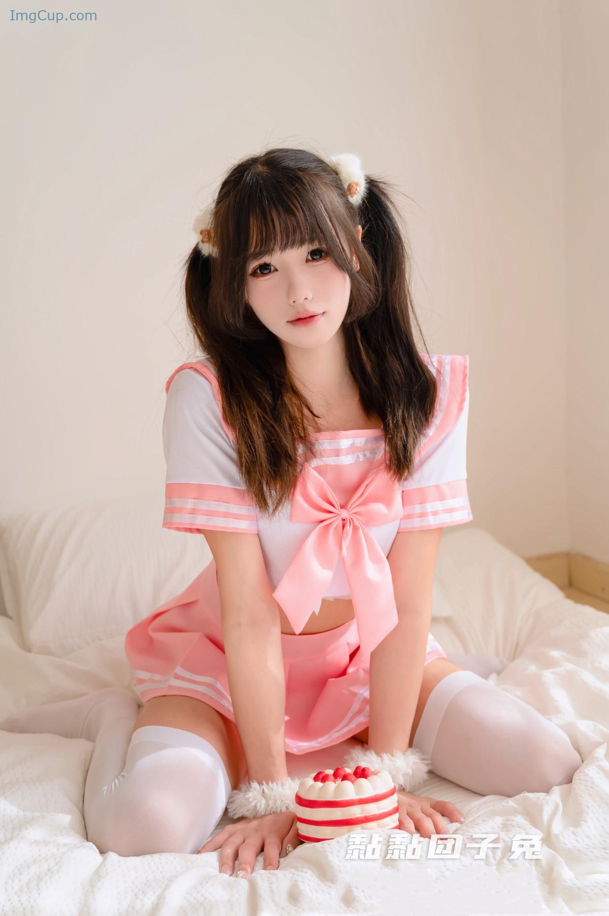 黏黏团子兔 Pink JK Joshi Kosei 第3张图