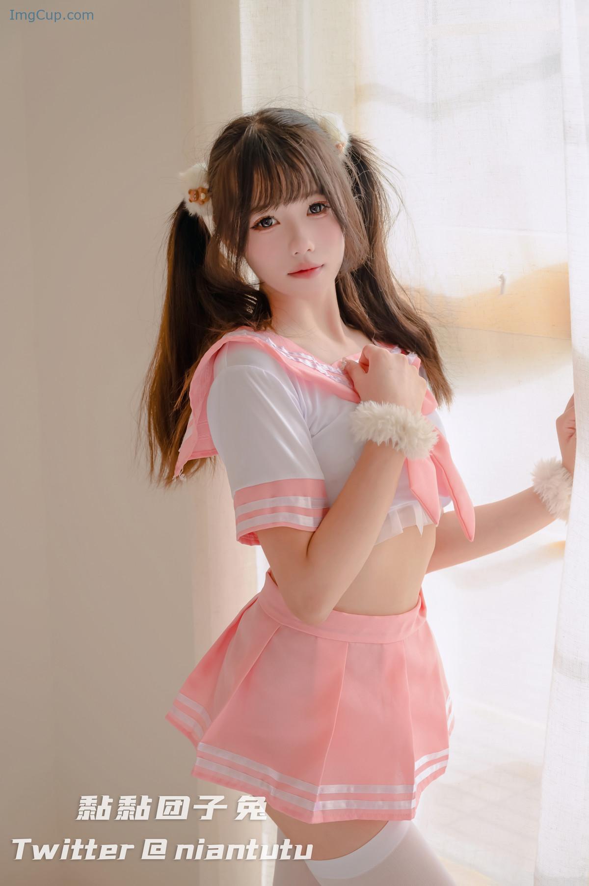 黏黏团子兔 Pink JK Joshi Kosei 第22张图