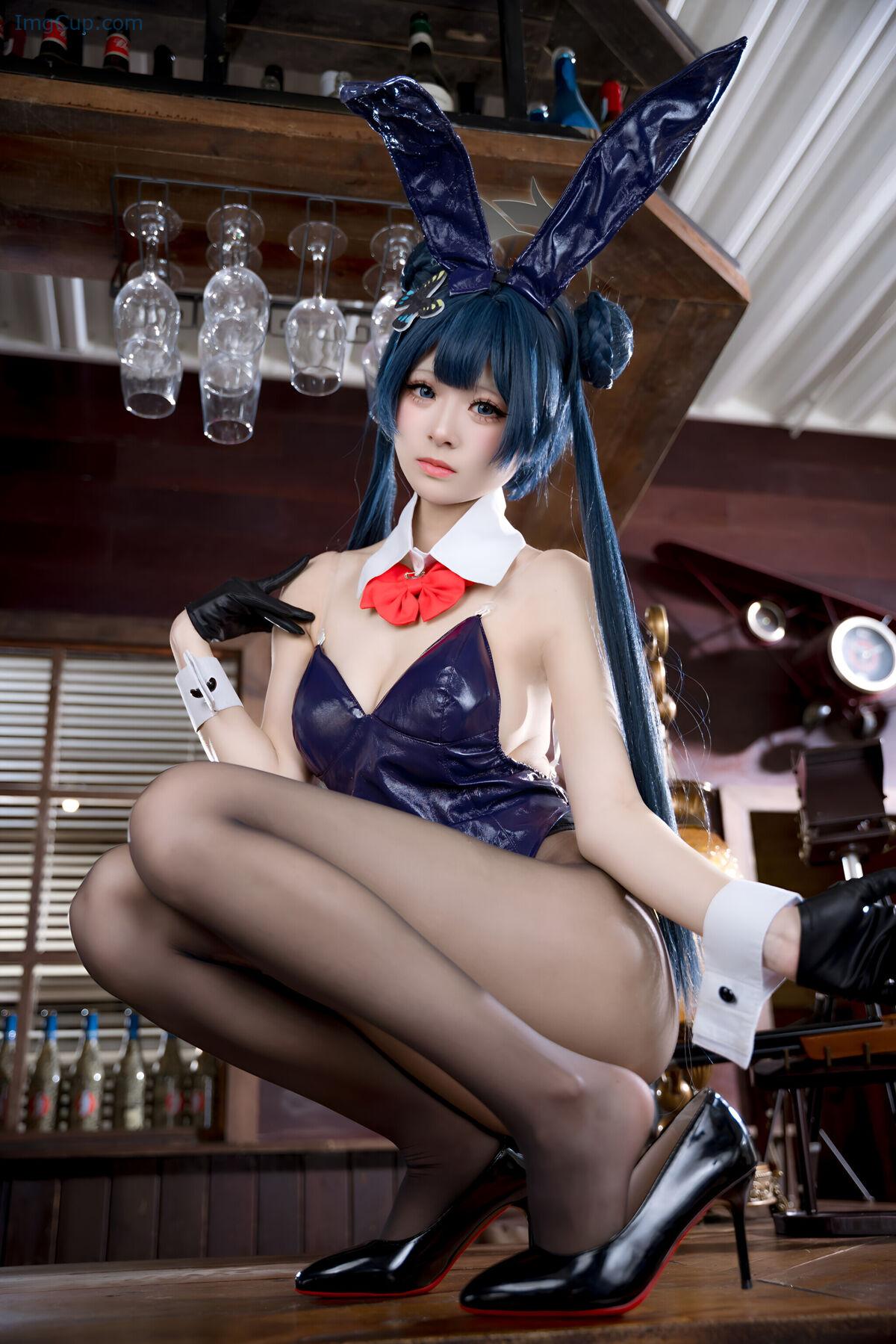 Coser@九柒喵 – 蔚蓝档案 龙华妃咲 兔女郎 (60P) 第5张图