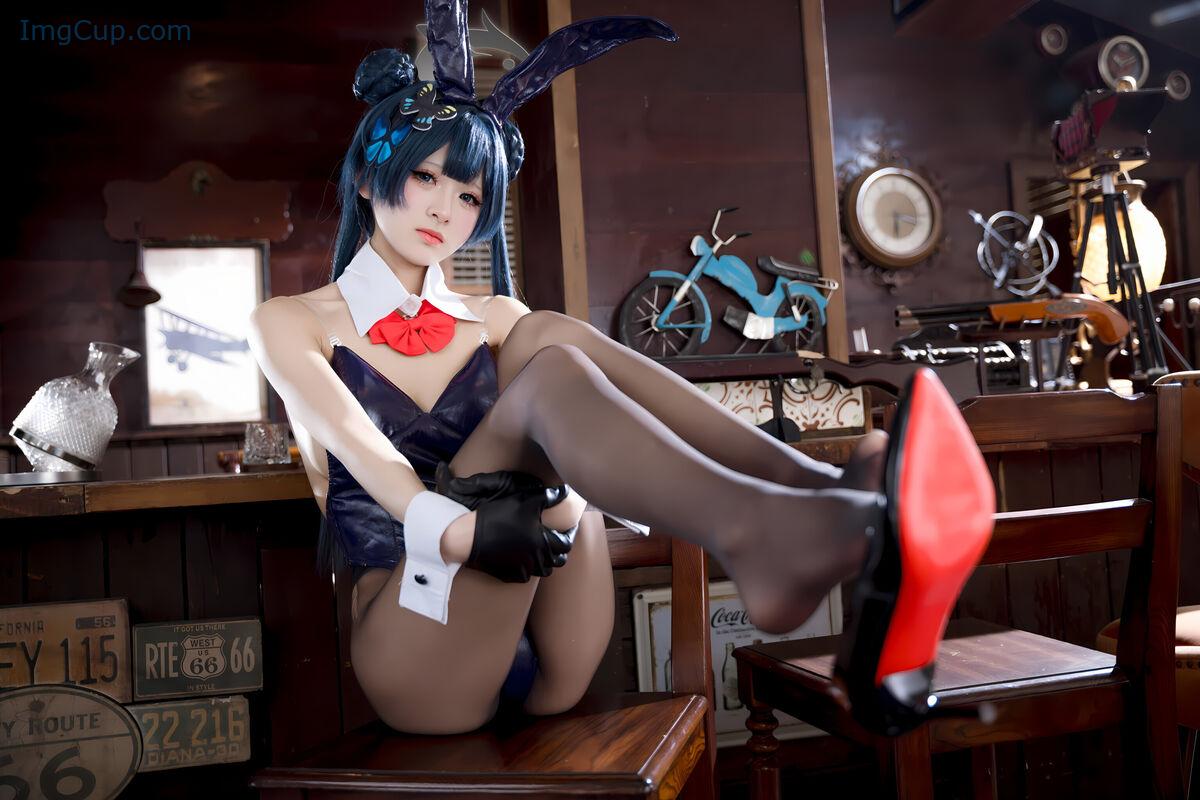 Coser@九柒喵 – 蔚蓝档案 龙华妃咲 兔女郎 (60P) 第8张图