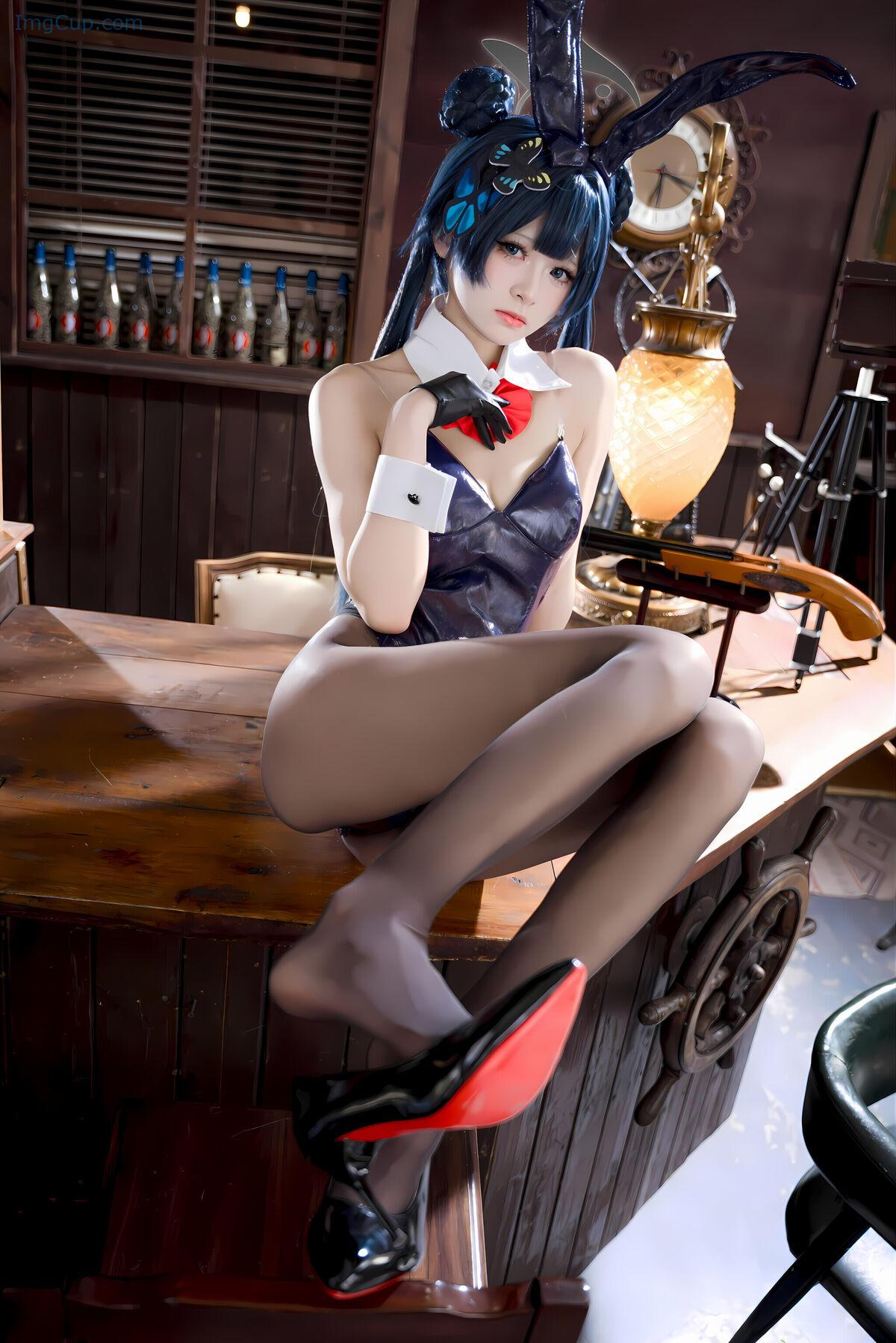 Coser@九柒喵 – 蔚蓝档案 龙华妃咲 兔女郎 (60P) 第11张图