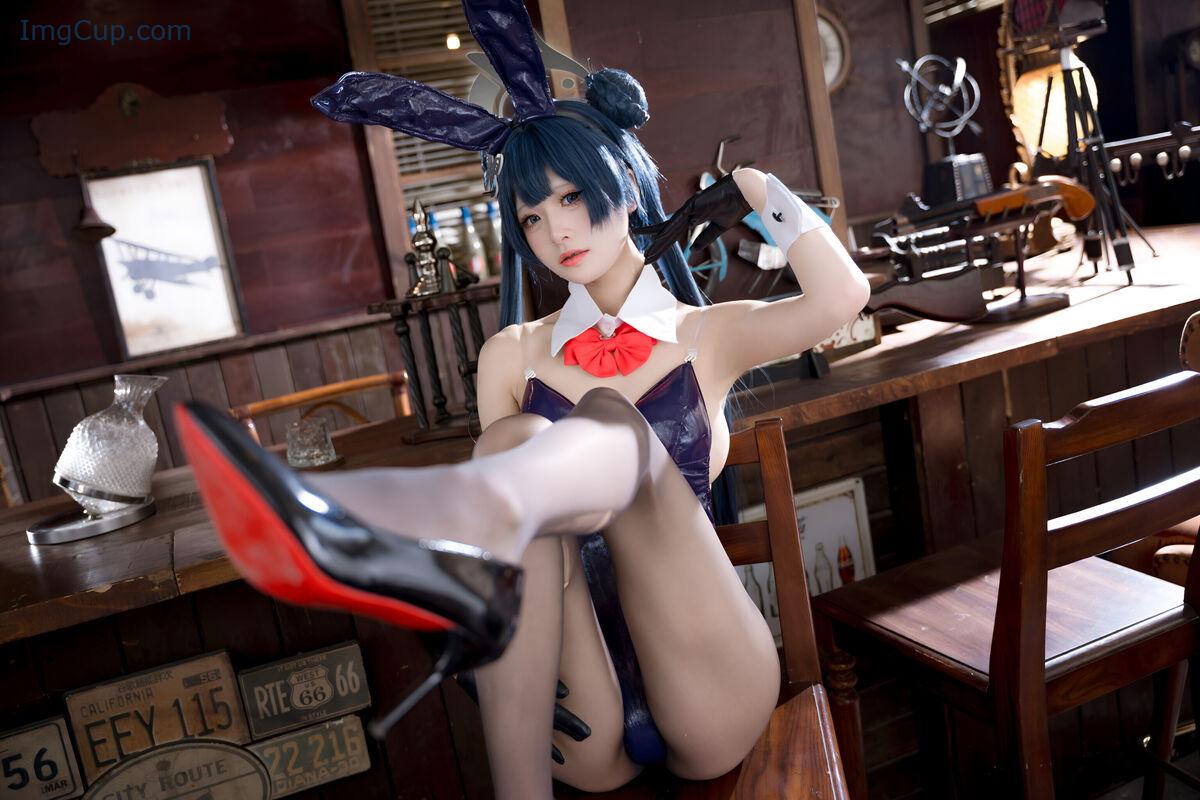 Coser@九柒喵 – 蔚蓝档案 龙华妃咲 兔女郎 (60P) 第22张图