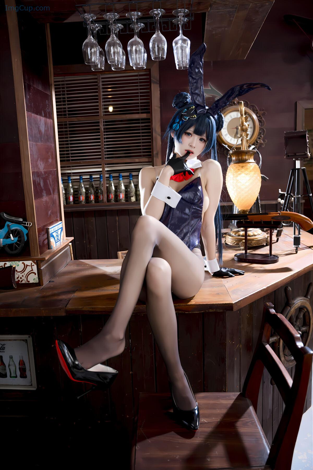Coser@九柒喵 – 蔚蓝档案 龙华妃咲 兔女郎 (60P) 第35张图