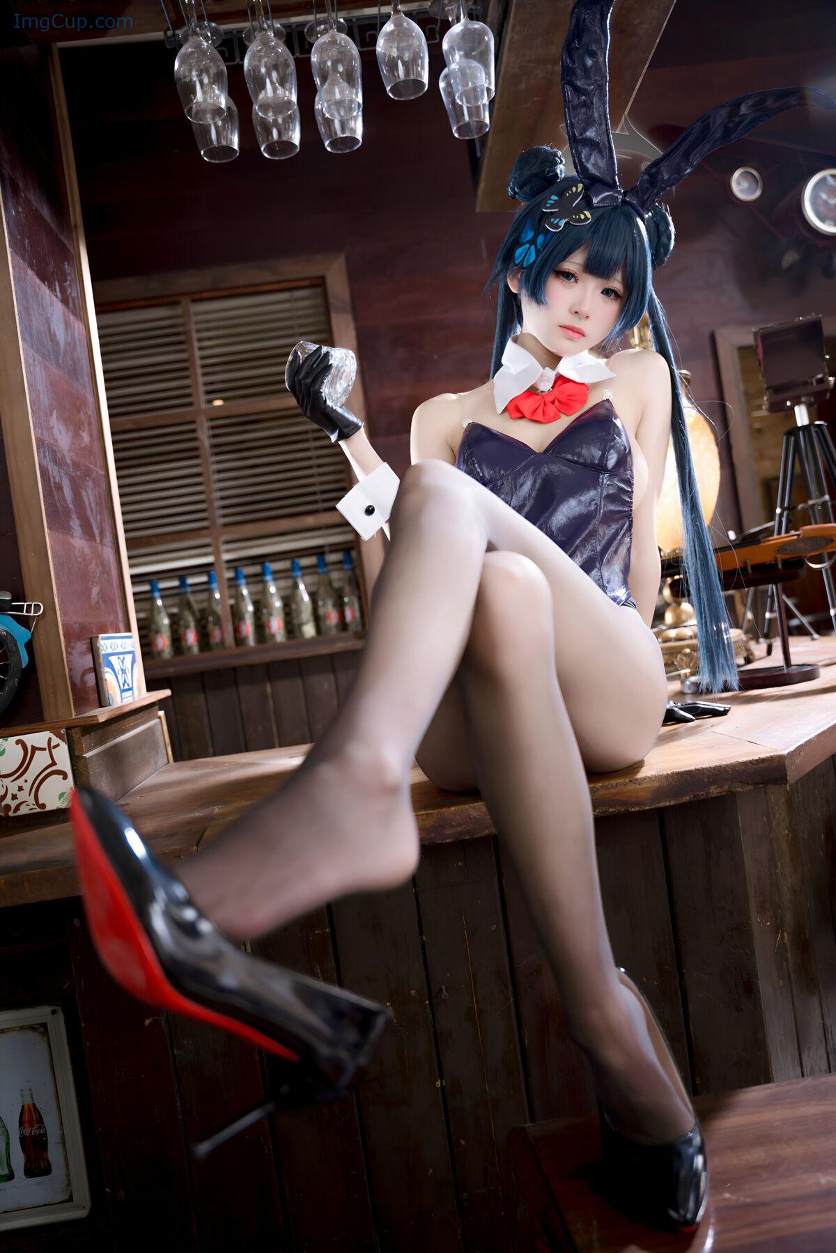 Coser@九柒喵 – 蔚蓝档案 龙华妃咲 兔女郎 (60P) 第37张图