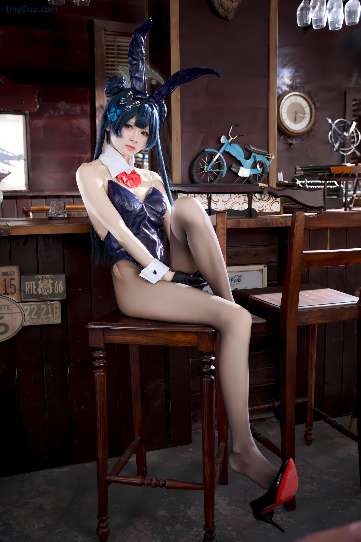 Coser@九柒喵 – 蔚蓝档案 龙华妃咲 兔女郎 (60P) 第38张图