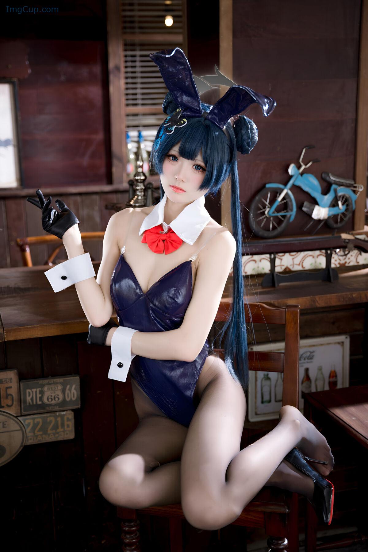 Coser@九柒喵 – 蔚蓝档案 龙华妃咲 兔女郎 (60P) 第42张图