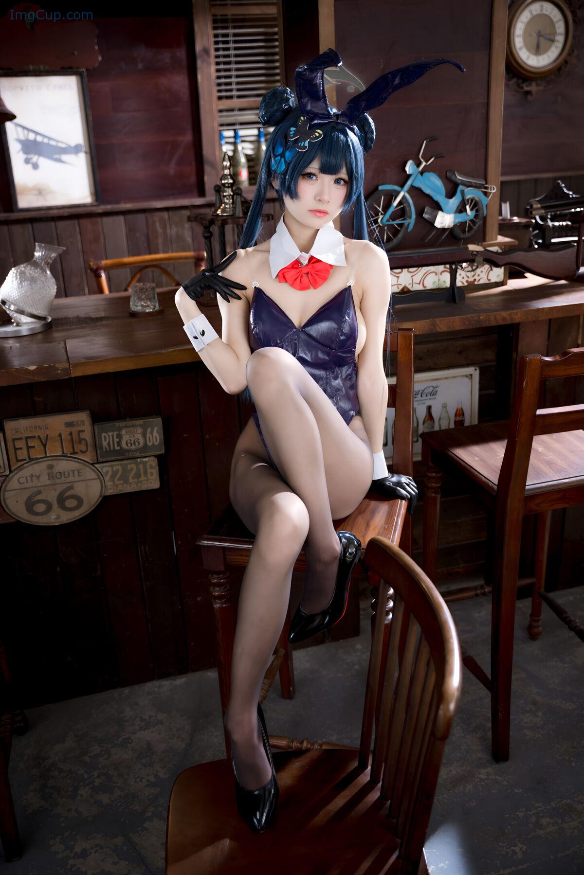 Coser@九柒喵 – 蔚蓝档案 龙华妃咲 兔女郎 (60P) 第43张图