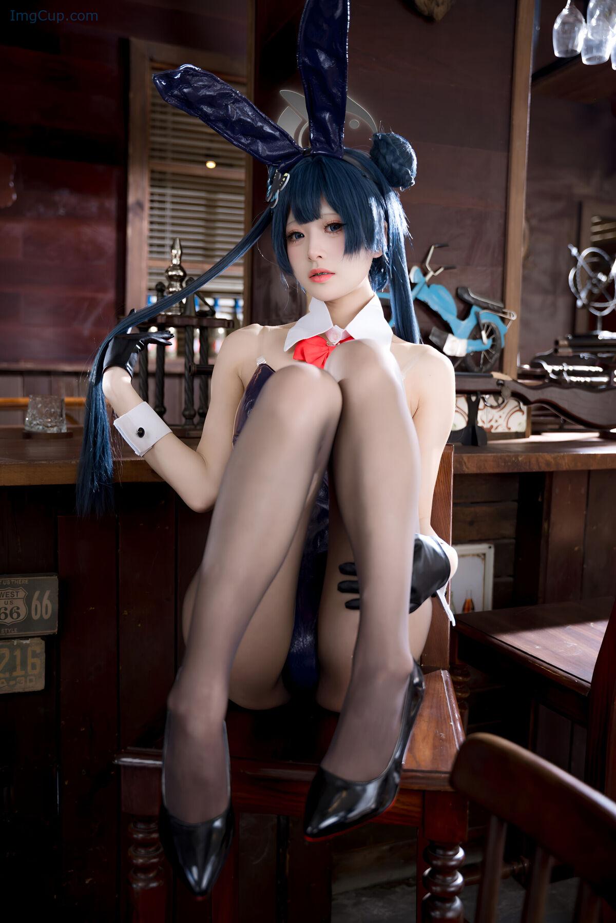 Coser@九柒喵 – 蔚蓝档案 龙华妃咲 兔女郎 (60P) 第46张图