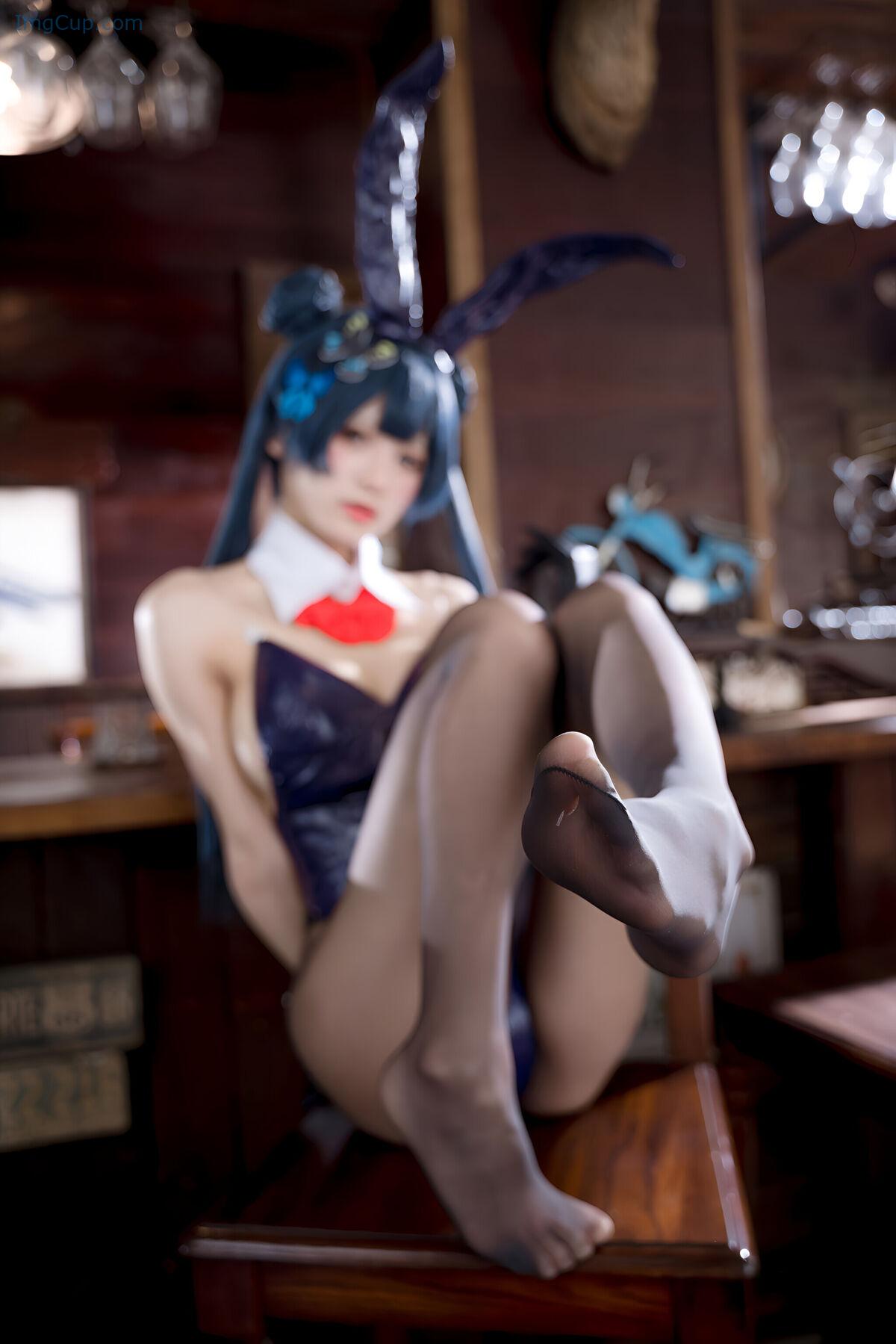 Coser@九柒喵 – 蔚蓝档案 龙华妃咲 兔女郎 (60P) 第50张图