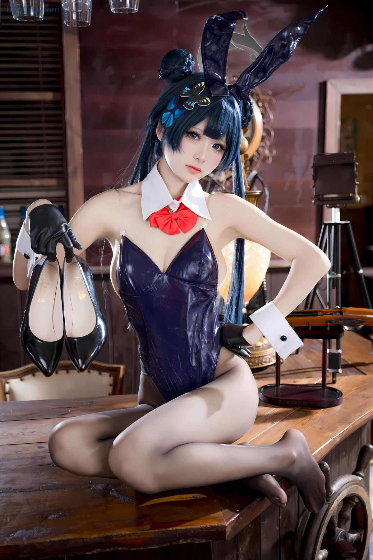 Coser@九柒喵 – 蔚蓝档案 龙华妃咲 兔女郎 (60P) 第56张图