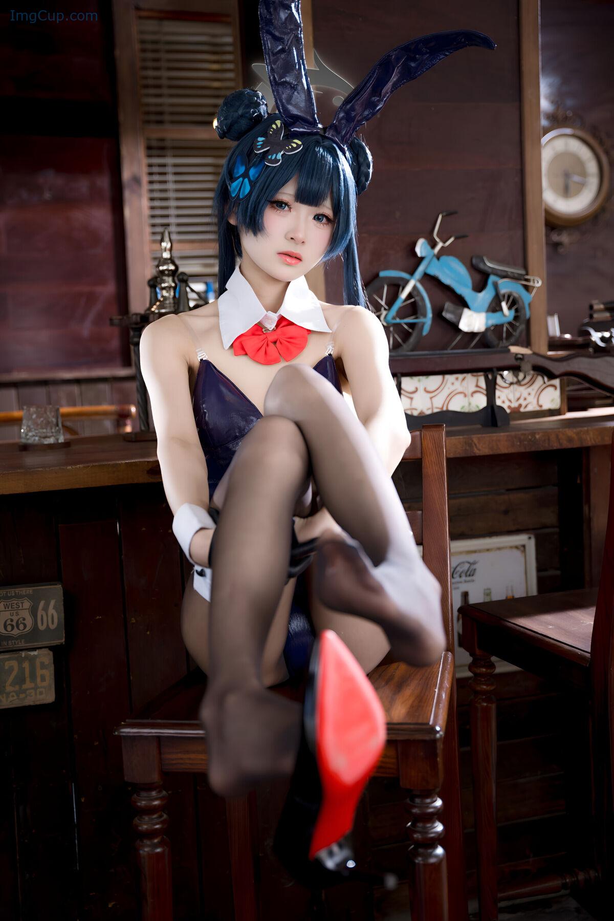 Coser@九柒喵 – 蔚蓝档案 龙华妃咲 兔女郎 (60P) 第59张图