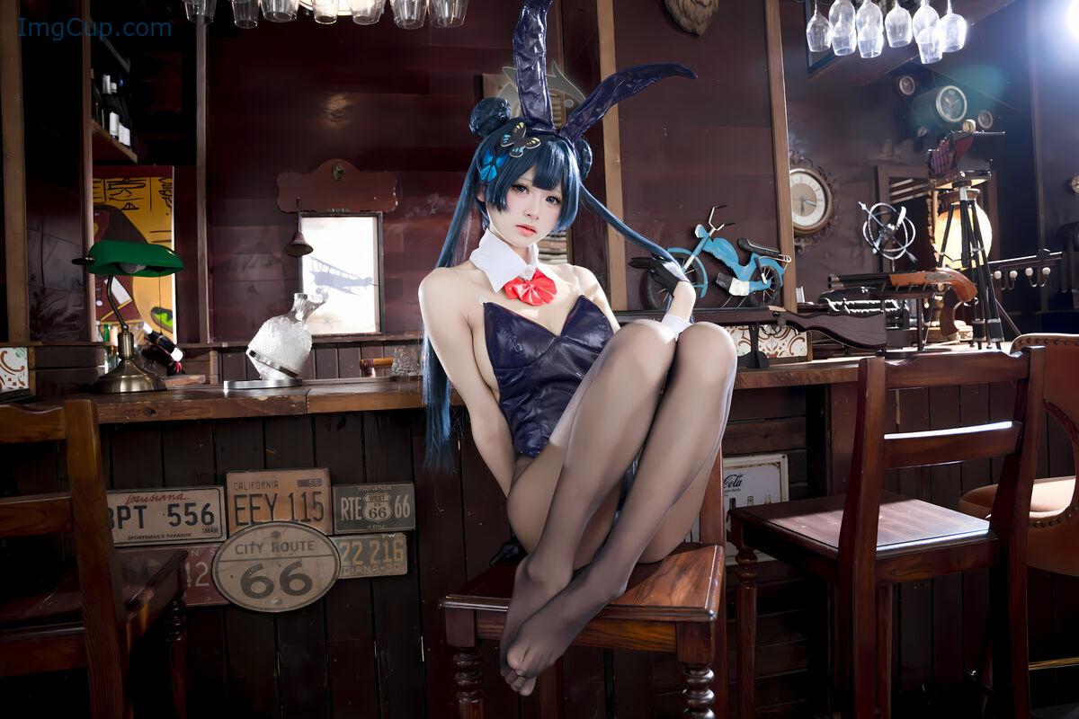 Coser@九柒喵 – 蔚蓝档案 龙华妃咲 兔女郎 (60P) 第60张图