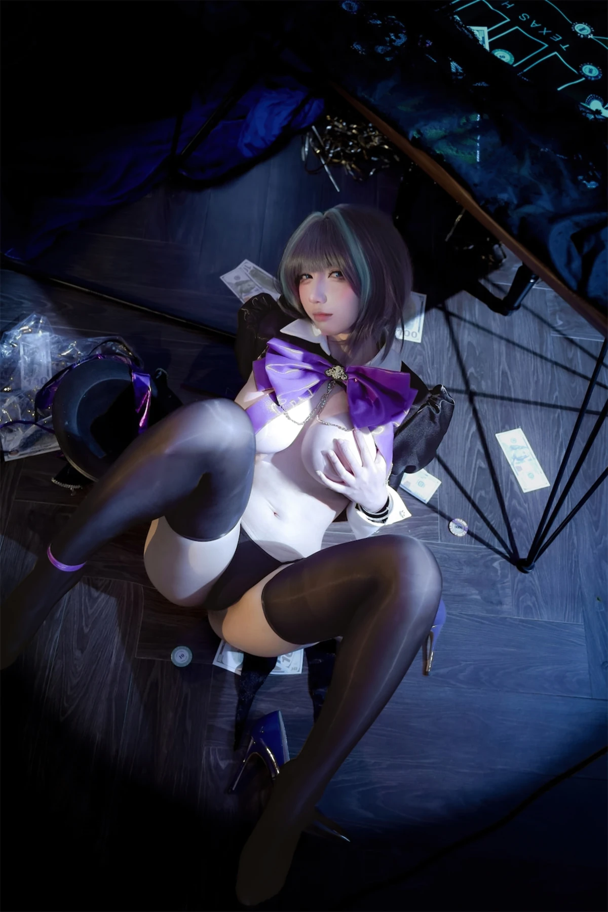 Cosplay 九曲Jean – 柴郡绚烂夜梦 第17张图