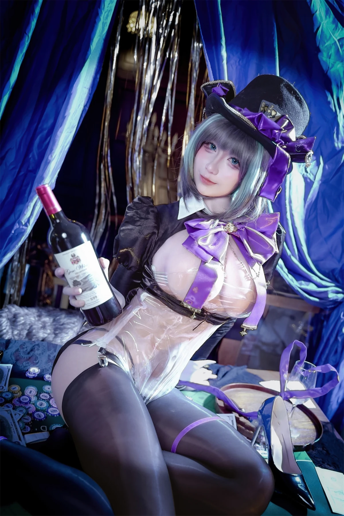 Cosplay 九曲Jean – 柴郡绚烂夜梦 第20张图