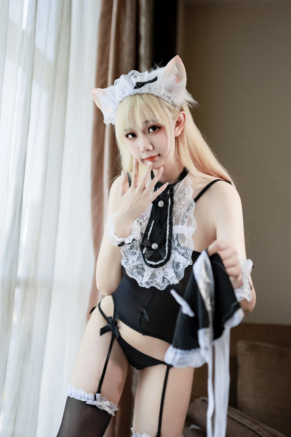 Cosplay 阿雪雪 – 薄纱女仆 第15张图