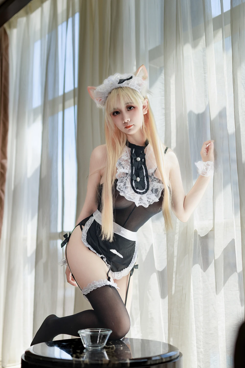 Cosplay 阿雪雪 – 薄纱女仆 第3张图