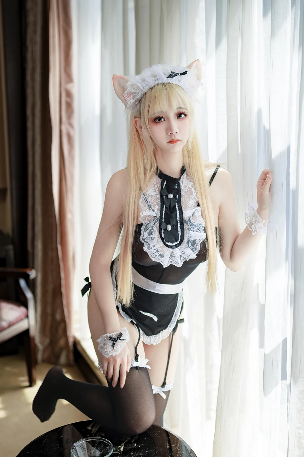 Cosplay 阿雪雪 – 薄纱女仆 第4张图