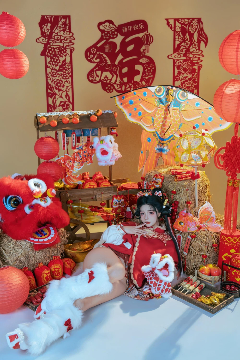 Cosplay Yuuhui玉汇 – 2026新春特辑 醒狮少女 第33张图