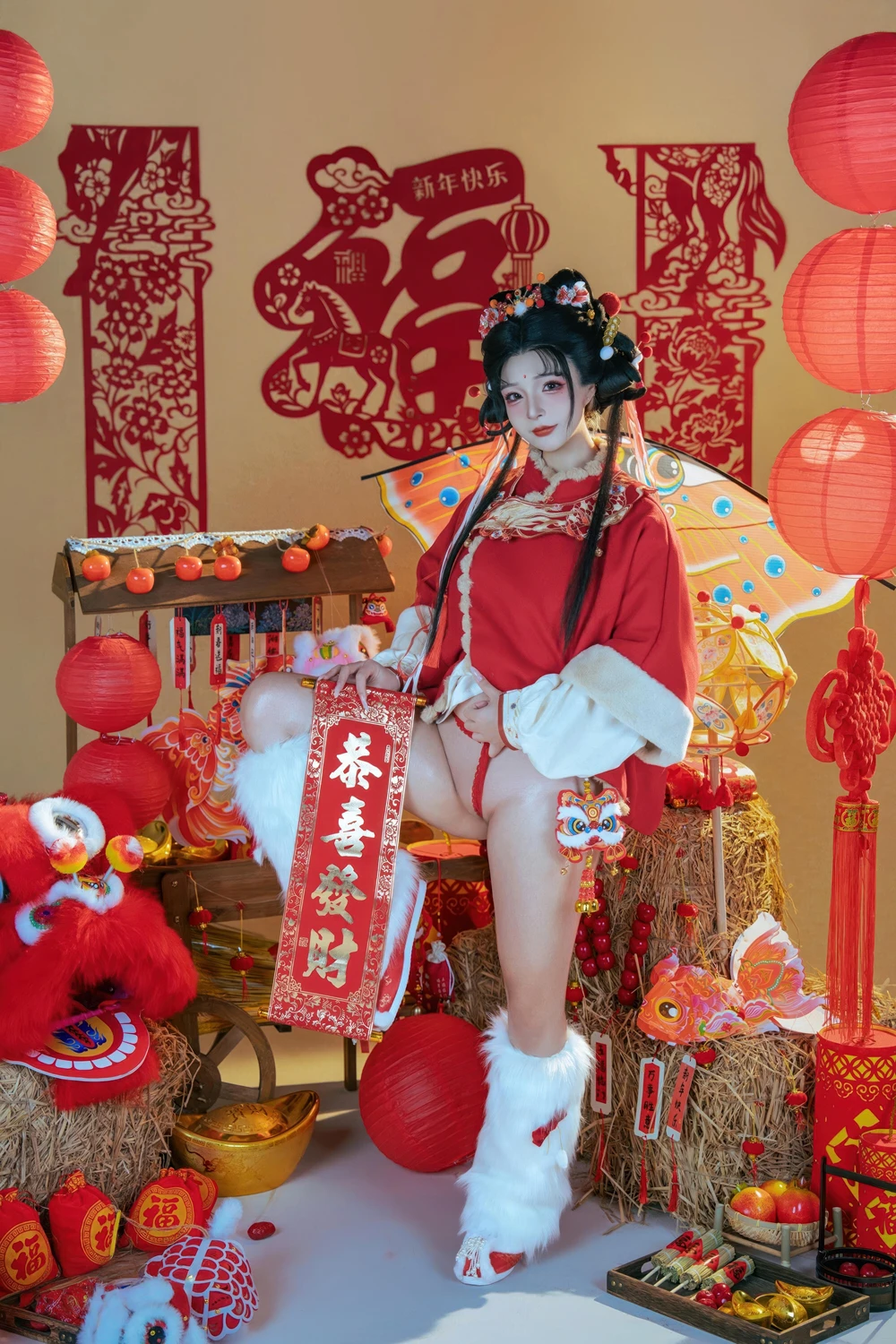 Cosplay Yuuhui玉汇 – 2026新春特辑 醒狮少女 第6张图