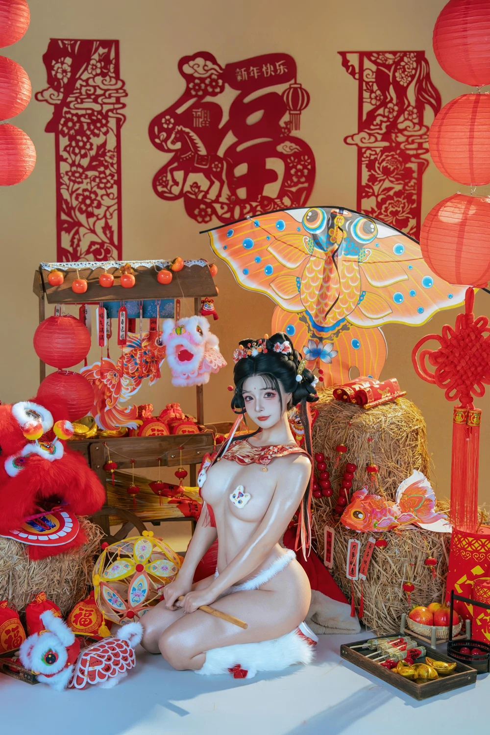 Cosplay Yuuhui玉汇 – 2026新春特辑 醒狮少女 第54张图