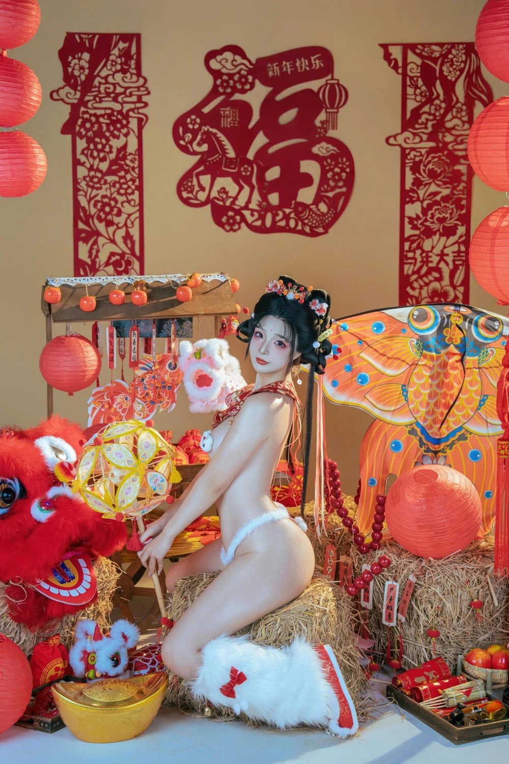 Cosplay Yuuhui玉汇 – 2026新春特辑 醒狮少女 第89张图