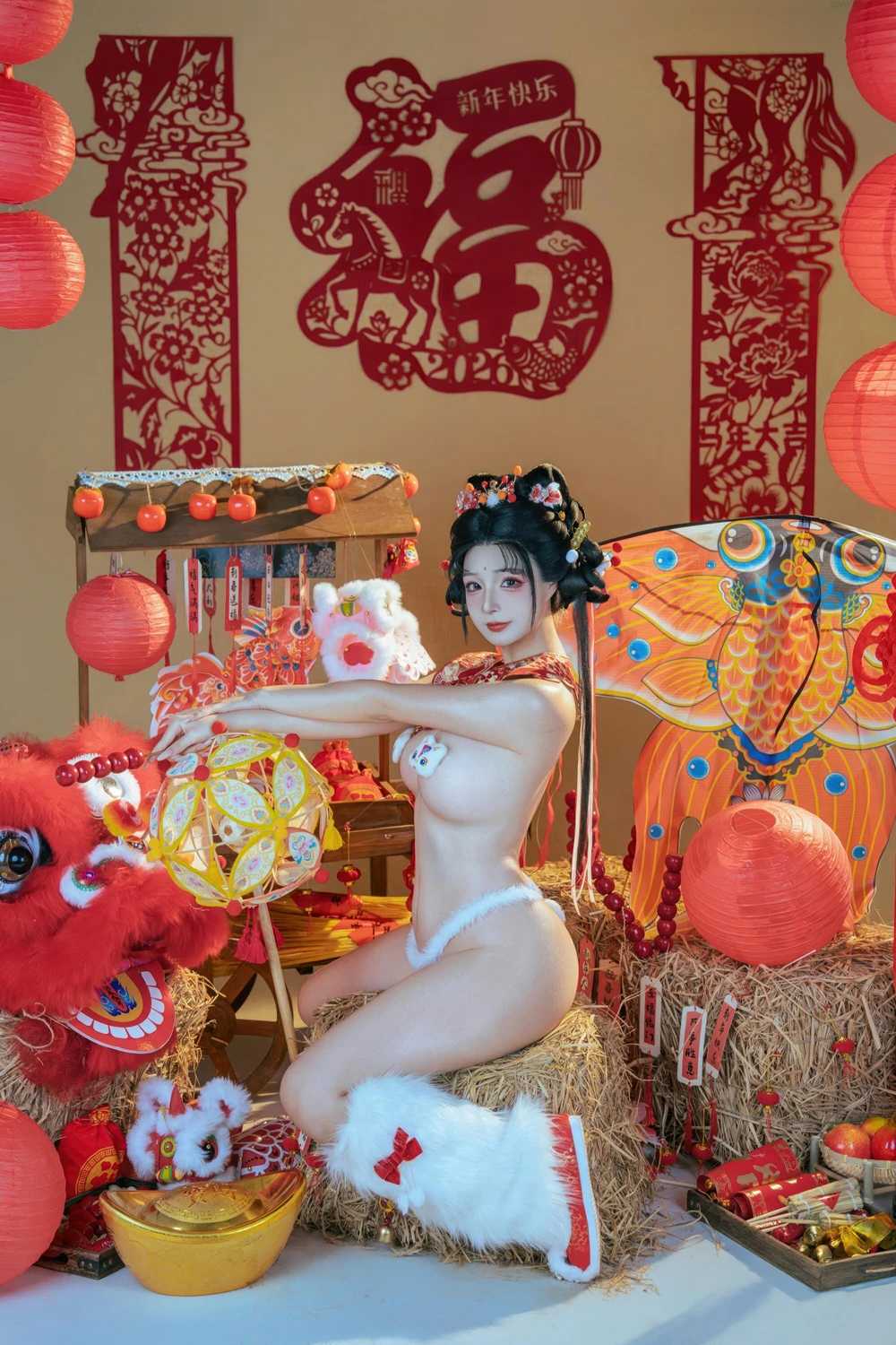 Cosplay Yuuhui玉汇 – 2026新春特辑 醒狮少女 第90张图