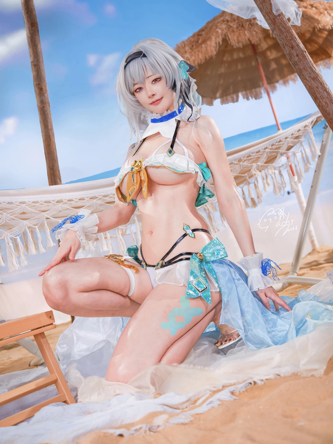 Cosplay Machi馬吉 – 崩壞 星穹鐵道 流螢泳裝 Firefly Bikini 第8张图