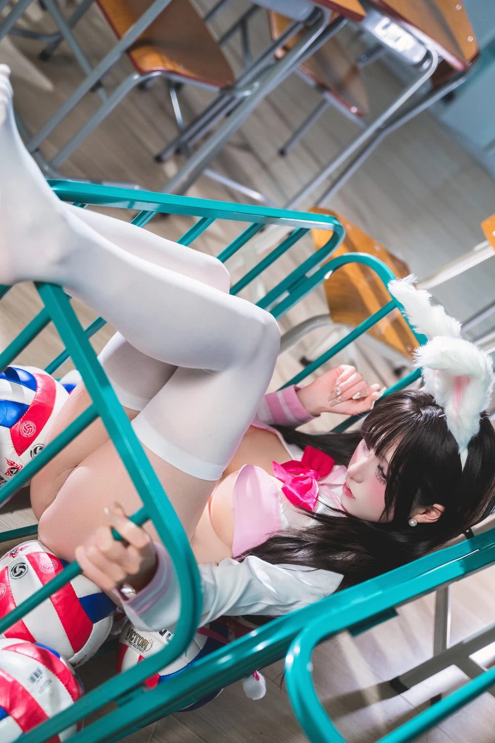 Cosplay 双木扶苏 – 蔚蓝档案 卯之樱 JK兔女郎 第14张图