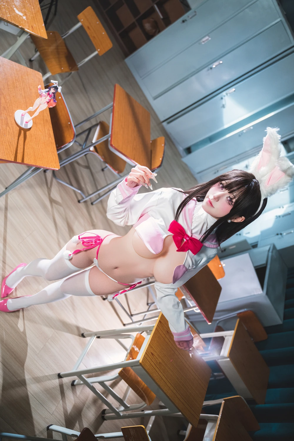 Cosplay 双木扶苏 – 蔚蓝档案 卯之樱 JK兔女郎 第5张图
